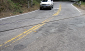 CA9 northbound, rough railroad crossing (276ft)