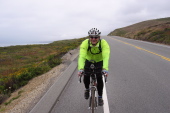 Ken Holloway on CA1 south of San Gregorio (180ft)