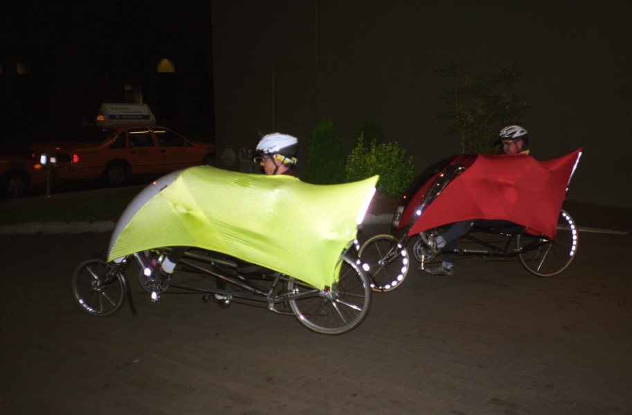 Bill and Ron leave the parking lot of the Edmund Meany Hotel.