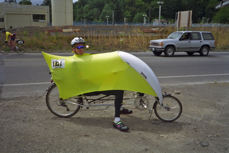 Bill pauses in Longview, WA at WA411 and Fischer's Lane.