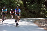 Steve, Fletcher, Thomas, and Anna get ready to climb the wall up China Grade Road