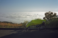 Mounta Diablo pokes out of the fog lying high over the Bay Area.