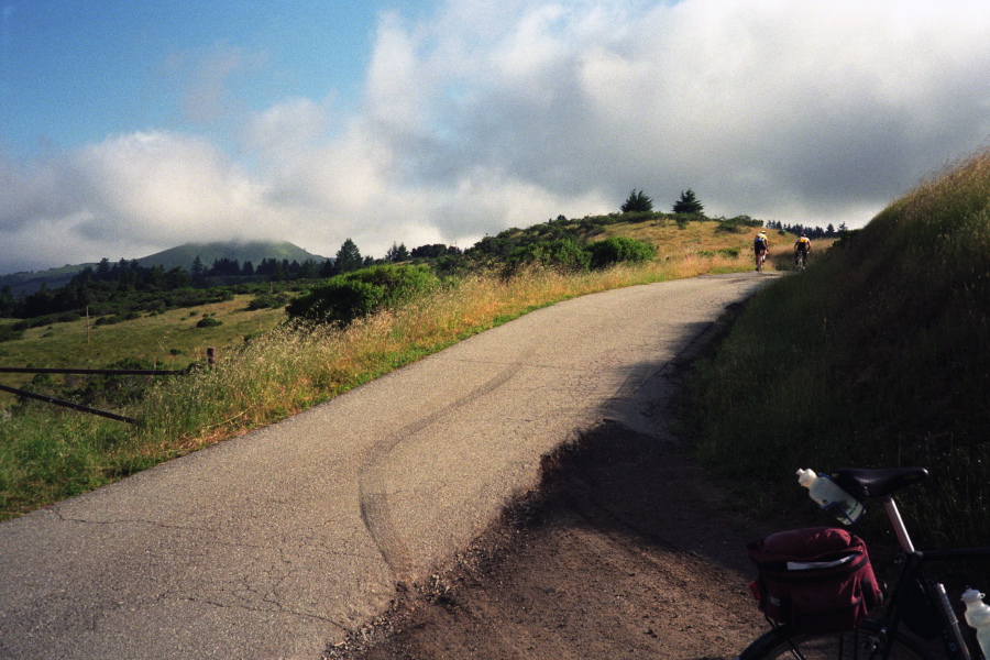 Mr. Bill's riders climbing Camp Pomponio Rd.