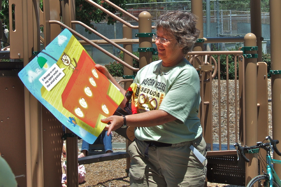 Judy DeFranco shows off her Thank You card.