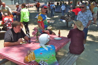 BBQ veggie burgers, salmon & roasted chicken