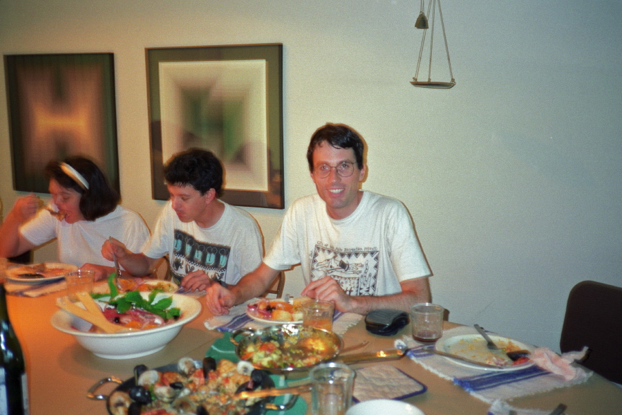 Bill enjoys his feast.