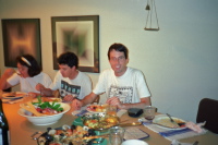 Bill enjoys his feast.