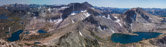 (l to r): Saddlebag Lake, Mt. Dana, Steelhead Lake, North Peak, Mt. Conness, Cathedral Range, Upper McCabe Lake, and Sheep Peak.