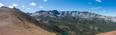 Frank and Stella are two dots climbing the slope below.  Heart Lake is at the bottom of the image.