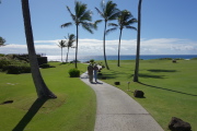 Walking down the path next to the Grand Hyatt