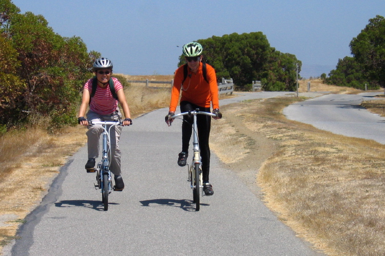 Noriko (l) and Zach at Shoreline Park.