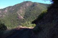Descending the steep part of the Woods Trail in front of Mt. Umunhum.