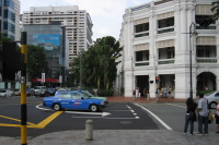 Southeast corner of the Raffles Hotel at North Beach and Bras Basah Roads