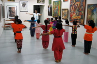 Children practicing yoga