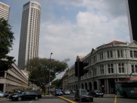 Stamford Hotel tower, from Stamford Rd. and Victoria St.