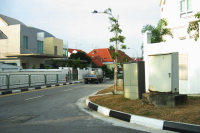 Typical neighborhood of houses on the east side of Singapore near AMD.