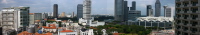 View east from my hotel balcony at the Raffles Plaza Hotel