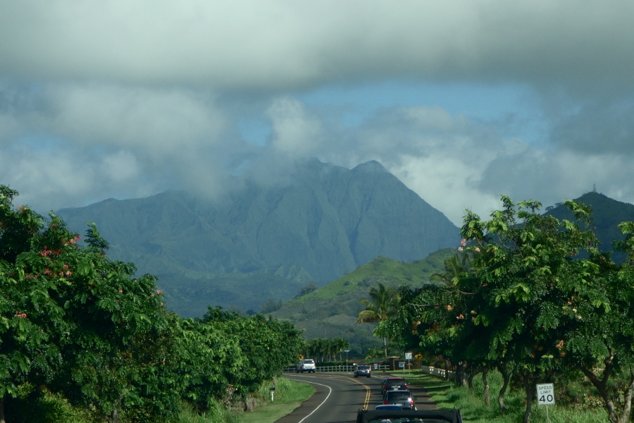 A rare glimpse of Kawaikini from Ala Kinoiki Road
