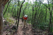 David climbs the lower reach of the trail.