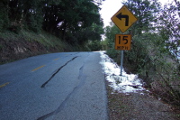 Snow at the top of Alpine Rd.