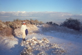Snow at the false summit.