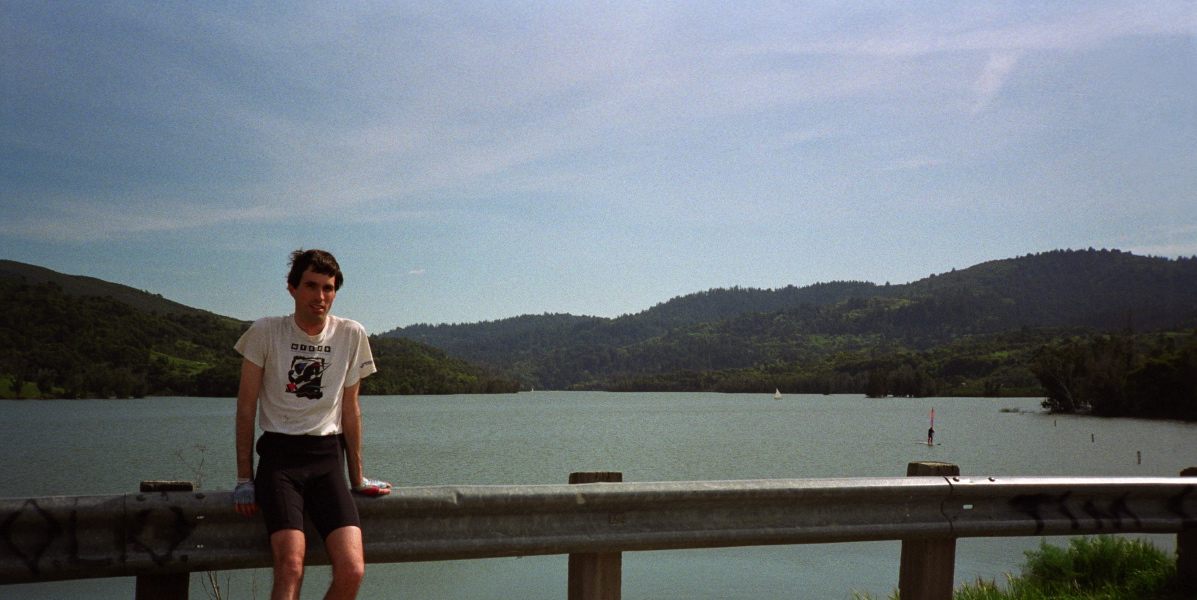 Bill at a full Lexington Reservoir.
