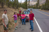 (l to r): Greg Whitehead, Beth Dawson, Frank Paysen, Stella Hackell, and Thomas Maslen.  Greg, Beth, and Thomas are preparing to hike Mt. Whitney later in the week.