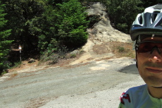 At the big sandstone rock pillar at the end of China Grade Road