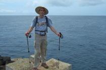 Bill stands on one of the old boat launch foundations near South Point.