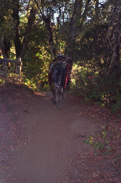 Ron Emerges at the bottom of the bypass trail on east Alpine Rd.