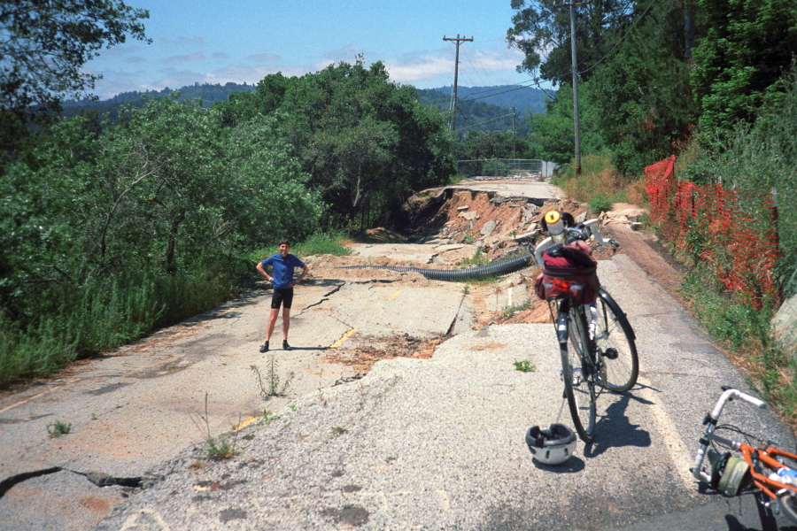 Huge washout on Amesti Rd. in Corralitos