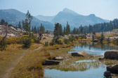 Mount Dana (13053ft) rises in the smoky background.