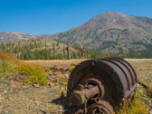 Tioga Peak (11526ft)  is in the background.  Photo courtesy of Frank Paysen.