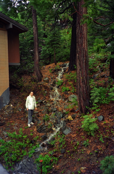 Bill outside the cabin.
