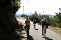 Dick (and Donna) Matthews, ?1, and Rick Challman climb Old La Honda west (1520ft)