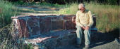 David at the Wallace Stegner Bench on Long Ridge