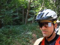 Riding through the lower part of Stevens Canyon (600ft)