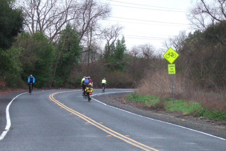 The group continues down Alhambra Valley Rd.