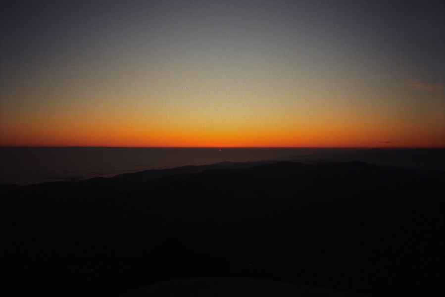 The first glimpse of the sun.