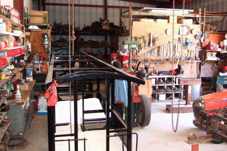 Refurbishing a passenger car.