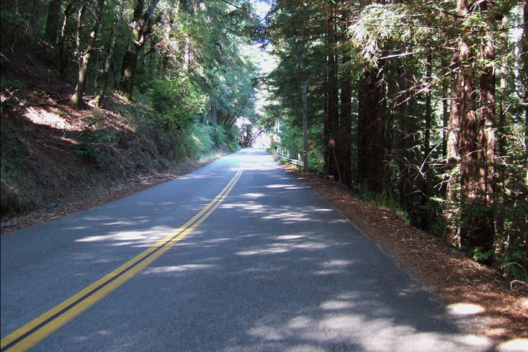 Nearing the eastern end of Smith Grade Rd. at Empire Grade Rd.