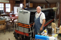 Swanton Pacific's diesel switcher 502, modeled by my tour-guide, Andy.