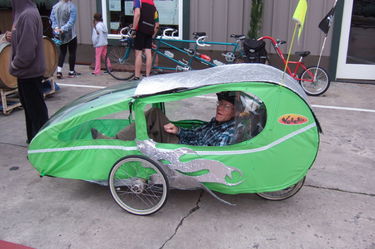 Chris Jordan in his Velokit/Trice trike.