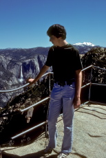 Bill at the wobbly railing at Taft Point