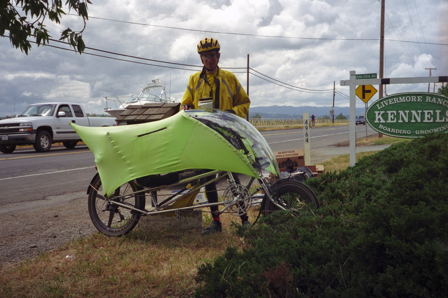Zach arrives at the Livermore rest stop.