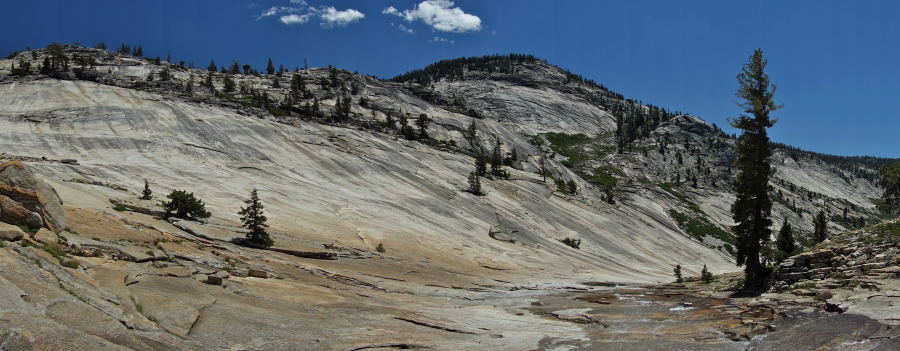 View below the cascade and pool
