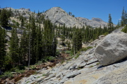 View up Tenaya Creek from the top of the cascade