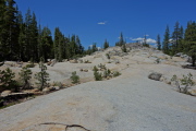 Crossing the slabs scattered with erratics