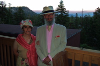 Stella and Frank get ready to go to dinner.