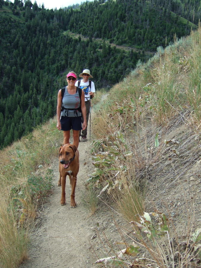 Kumba, Laura, and Bill on the Bald Mountain Trail near the Observation Deck